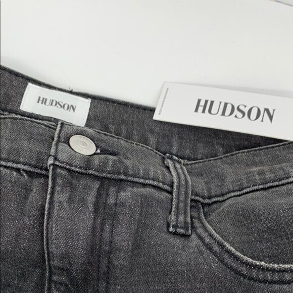 Hudson Fashion maxi denim jeans skirt slit black midi faded modest new 31 12 - Picture 5 of 6